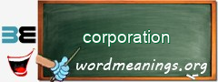 WordMeaning blackboard for corporation